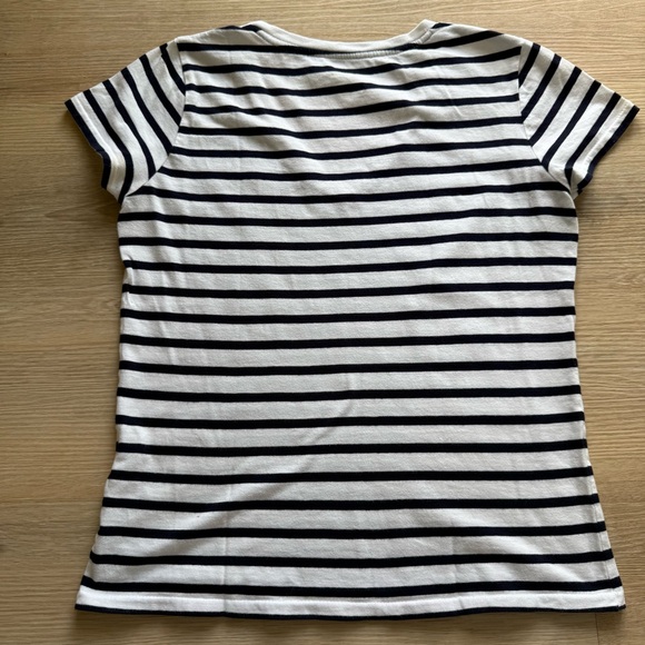 Polo Ralph Lauren Striped V-Neck T-Shirt - White & Navy - Picture 6 of 8